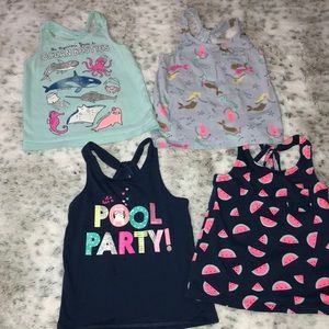 💕 Set of 4 Toddler Girl 24M/2T Tank Top Bundle